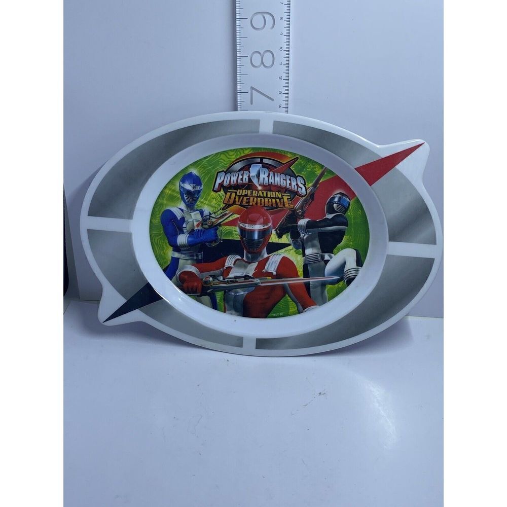 Disney Oval Child Kid Figure Food Plate Dish Power Rangers Operation Overdrive
